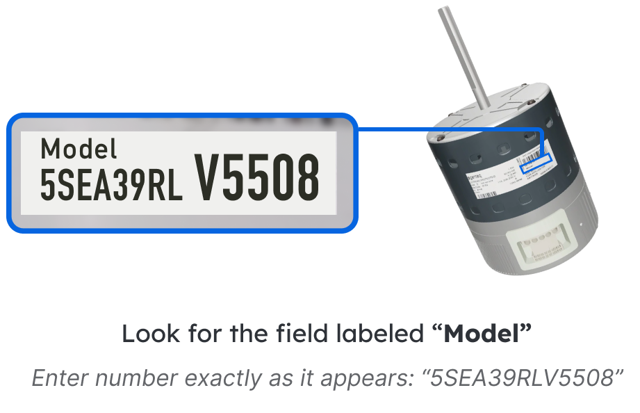 Look for the field labeled Model